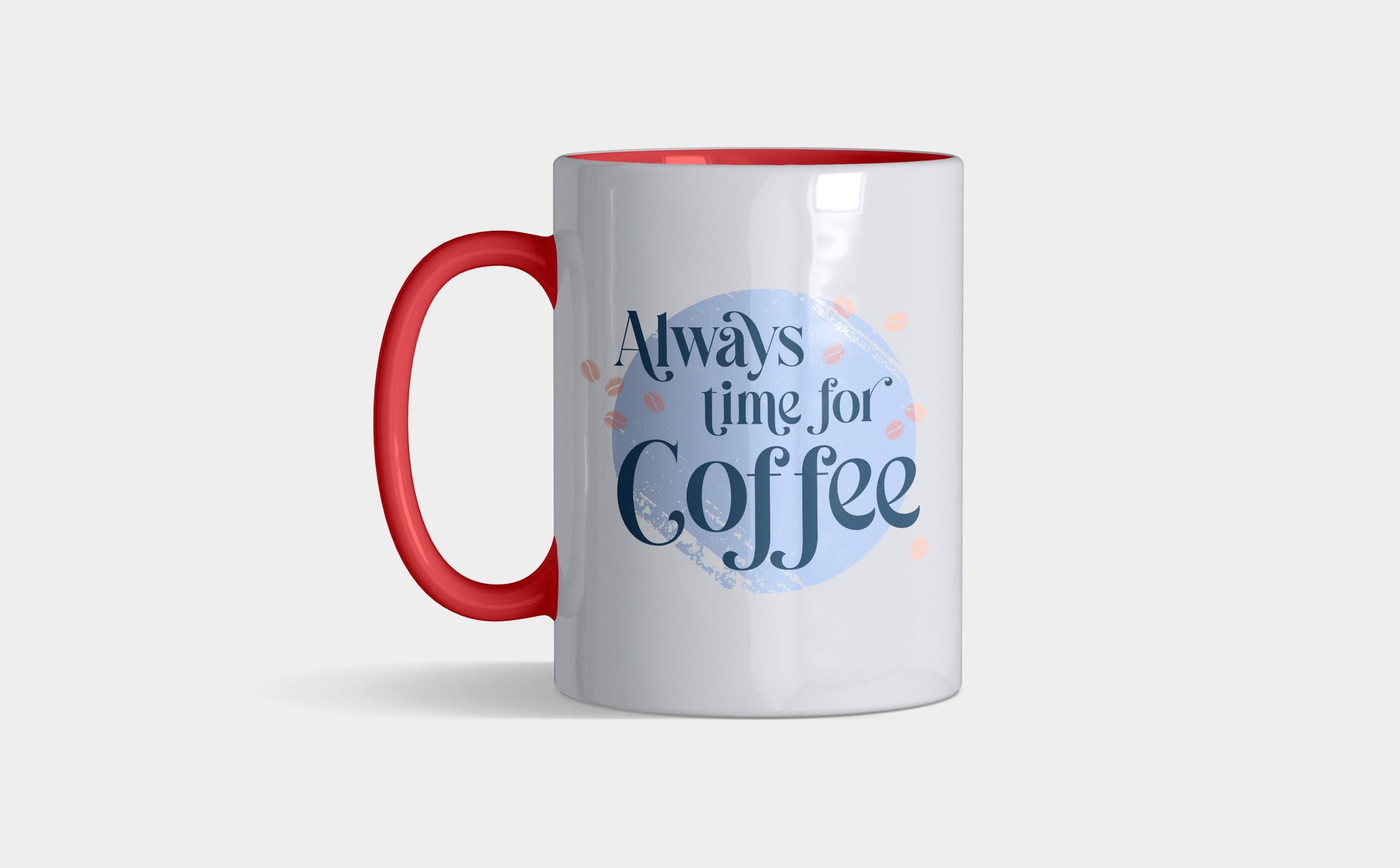 Coffee-Mug-Coloured-Handle-Red