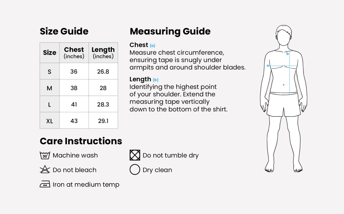 t shirt sizes